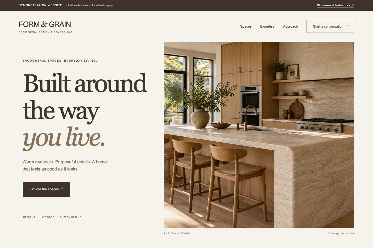 Form & Grain desktop preview